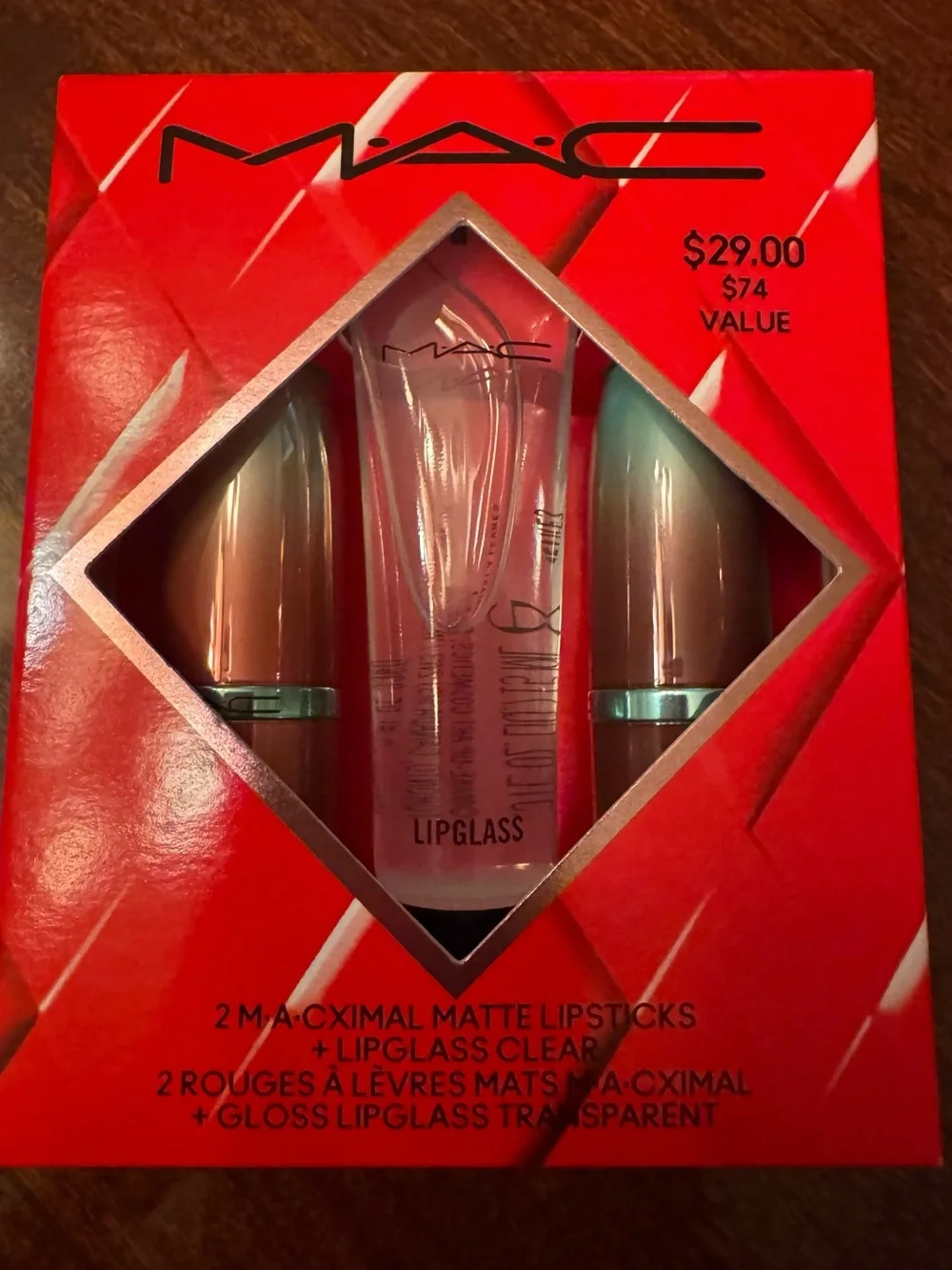 MAC Cosmetics Lipstick Gift Set (Full Size)Velvet Teddy & Whirl Lipstick & Gloss